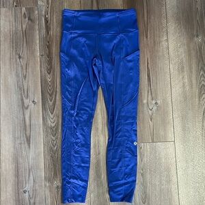 Blue Lululemon High-Waisted Leggings